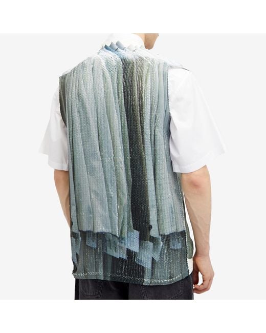 Comme des Garçons Green Poly Knit Print Vest for men