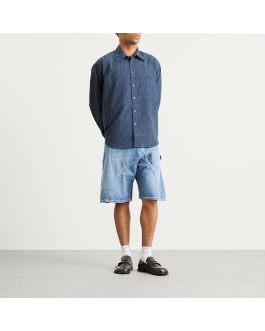 J.W. Anderson Blue Patchwork Striped Shirt for men