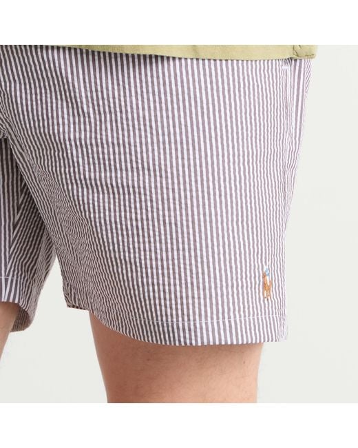 Polo Ralph Lauren Purple Stripe Traveler Swim Shorts for men
