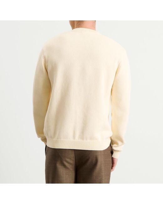 Percival White Public Library Knitted Crew Jumper for men