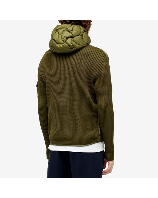 Moncler Green Quilted Knit Jacket for men