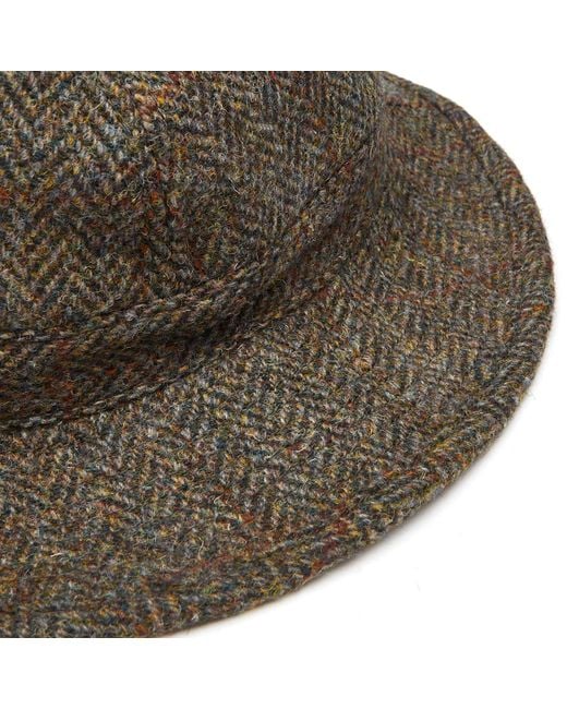 Orslow Brown Harris Tweed Hat for men