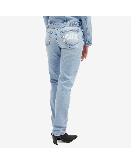 Jean Paul Gaultier Blue Logo Straight Leg Jeans