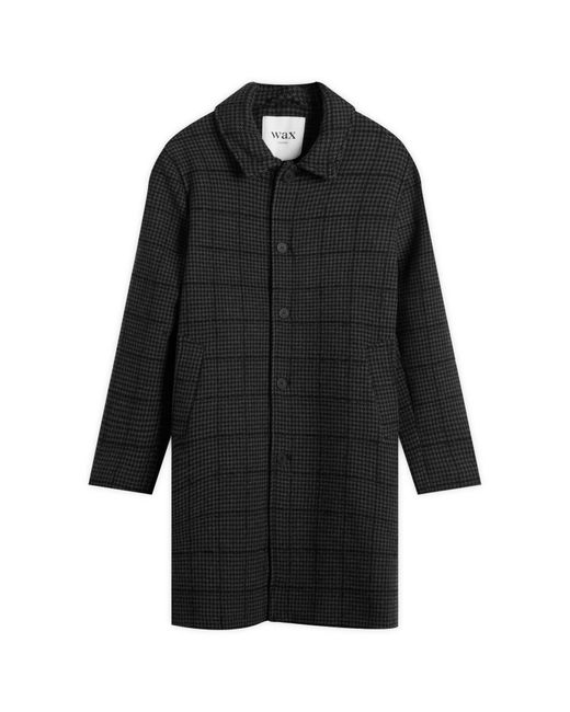 Wax London Black Stan Puppytooth Check Coat for men