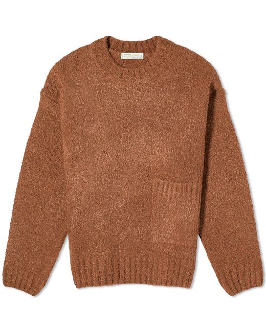 FRIZMWORKS Brown Alpaca Boucle Pocket Sweater for men