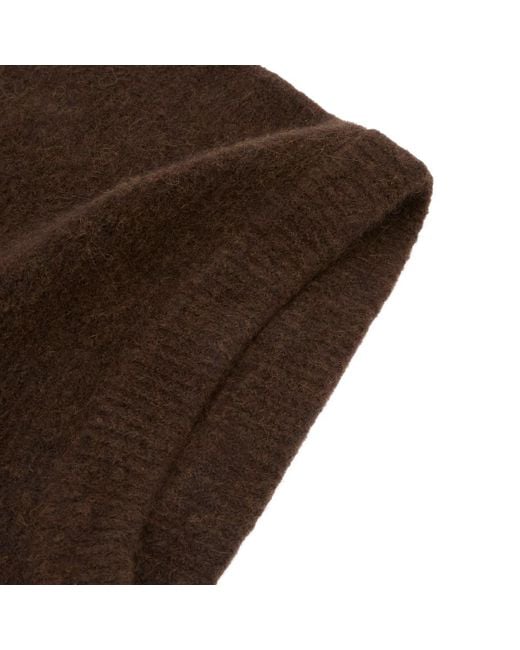 Rick Owens Brown Knit Hood for men
