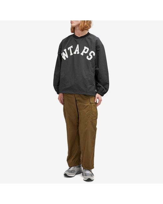 (w)taps Black 03 Logo Applique Pullover Track Top for men