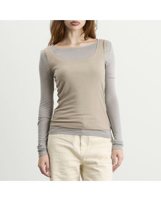 Fruity Booty Gray Double Layer Long Sleeve Top