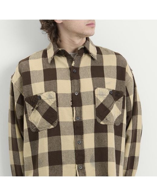 DIESEL Multicolor Distressed Flannel Shirt for men