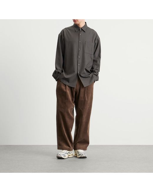 Merely Made Brown Wide Leg Cord Trousers for men