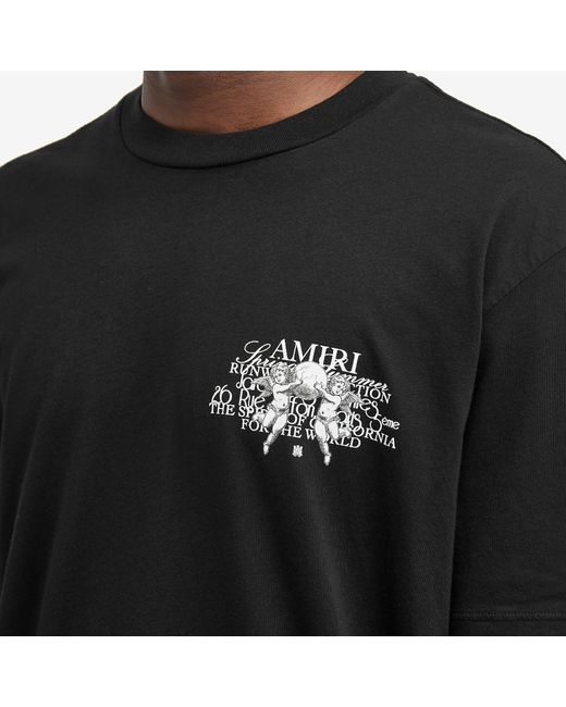 Amiri Black Cherub Text T-Shirt for men