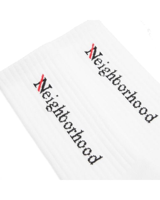 Neighborhood White Logo Socks for men