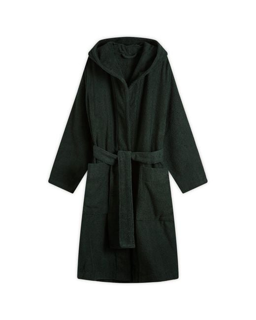 Tekla Blue Terry Hooded Bathrobe