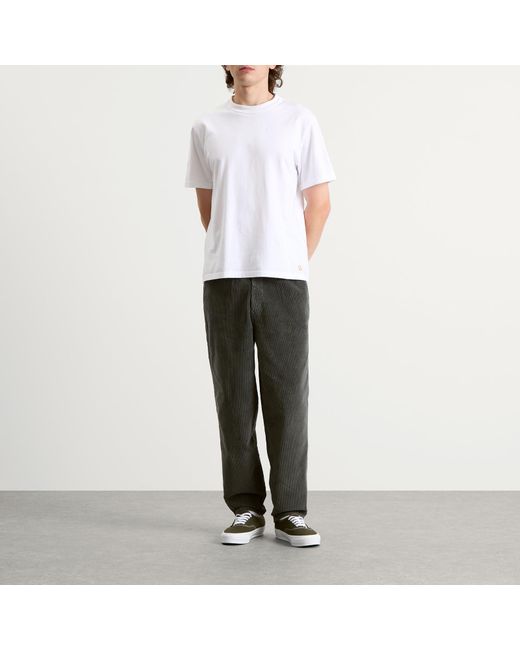Armor Lux Gray Pleated Corduroy Pants for men