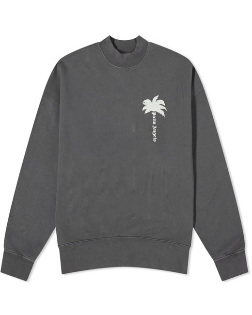 Palm Angels Gray Palm Crew Sweat for men