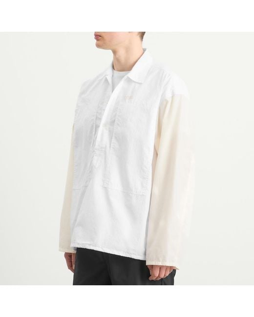 Nanamica White Pullover Shirt Jacket for men