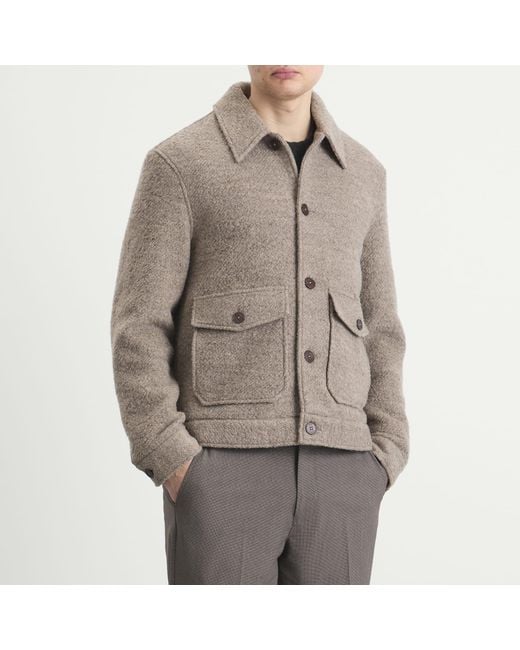 Wax London Brown Newgate Melange Wool Jacket for men
