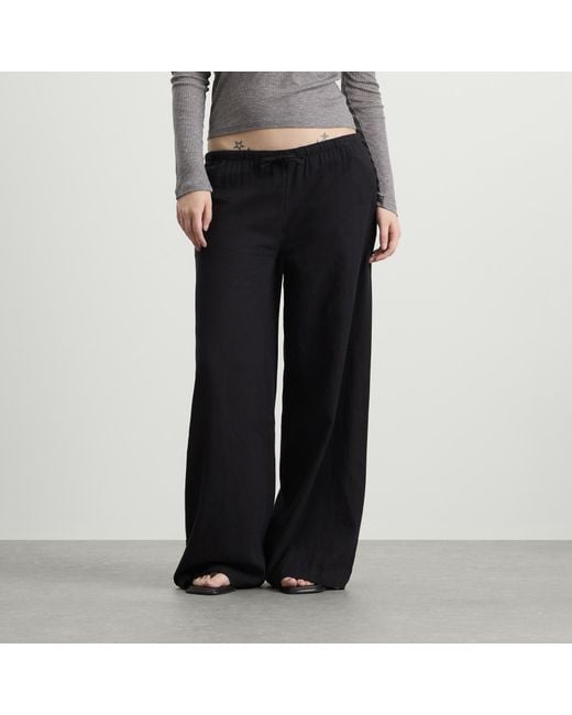 Tala Blue Soft Linen Drawstring Trousers