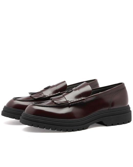 Fred Perry Black Leather Loafer for men