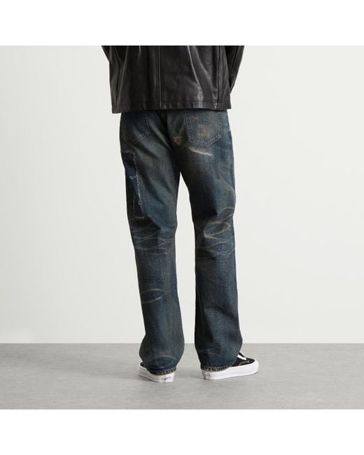 Neighborhood Blue Straight Leg Savage Selvedge Denim Jeans for men