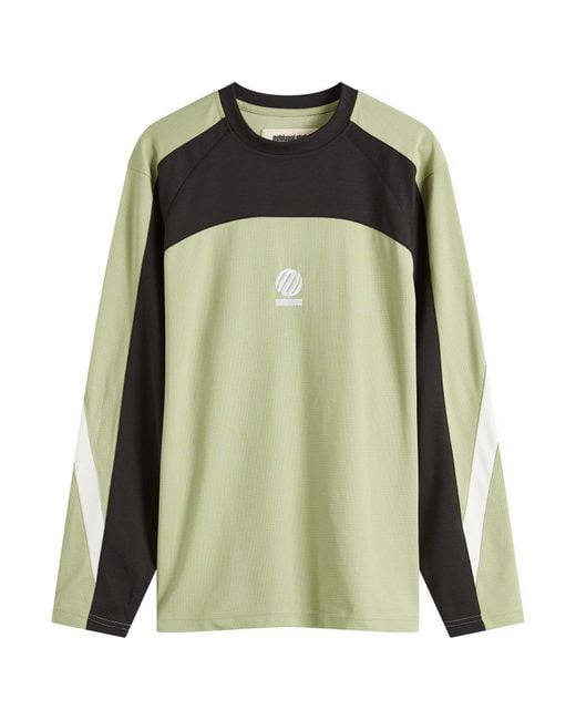 METALWOOD STUDIO Green Paneled Poly Long Sleeve T-Shirt for men