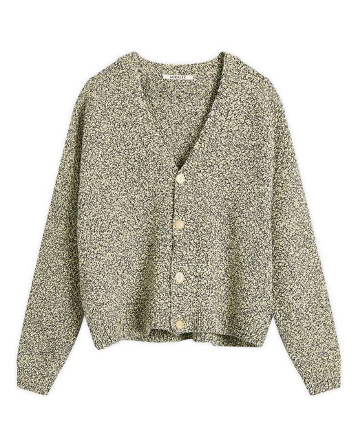 AURALEE Cotton Cashmere Cord Knit Cardigan in Green for Men AURALEE Cotton Cashmere Cord Knit Cardigan in Green for Men