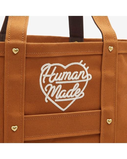 Human Made Brown Duck Canvas Tote Bag for men