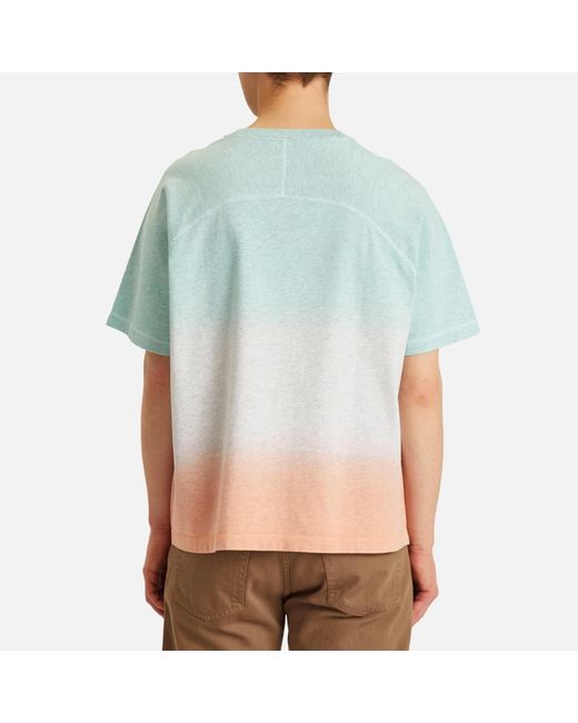 A.P.C. Blue X Asics Wind Logo Dip Dye T-Shirt for men