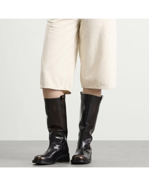 Alohas Black Sajan Vintage Effect Leather Boots