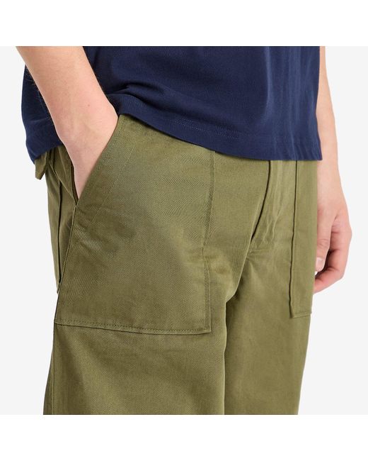 Universal Works Green Twill Fatigue Pants for men