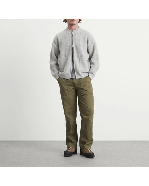 Dubbleware Green Herringbone Fatigue Pants for men