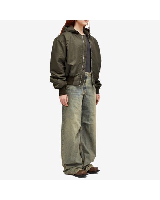 Entire studios Hooded Broad Bomber Jacket in Green | Lyst UK
