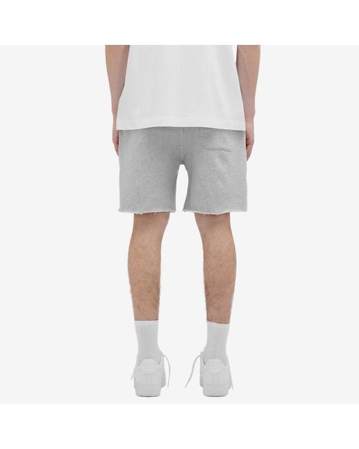 Cole Buxton Gray Cut Off Varsity Sweat Shorts for men