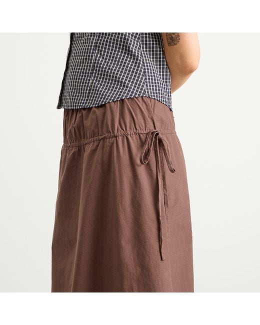 Damson Madder Brown Caspia Volume Midi Skirt