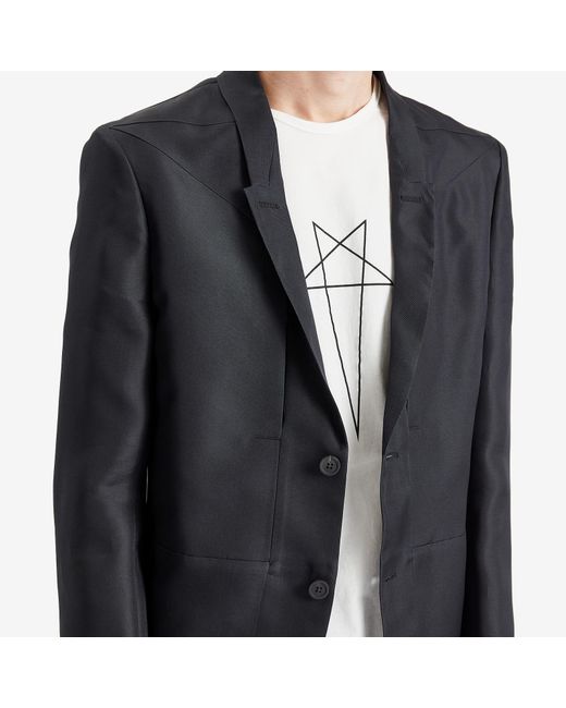 Rick Owens Silk Gazar Lido Jacket in Black for Men | Lyst UK
