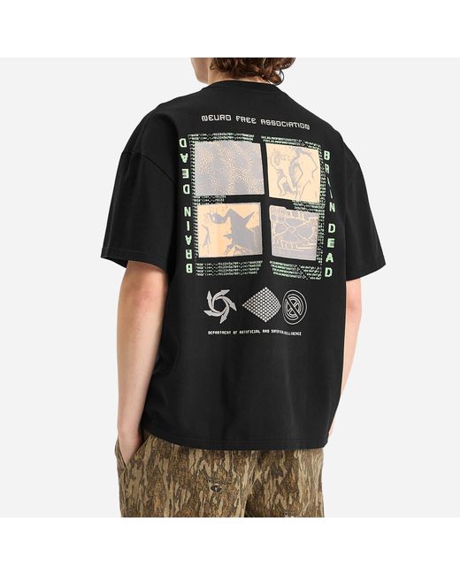 Brain Dead Black Neuro Free Association T-Shirt for men