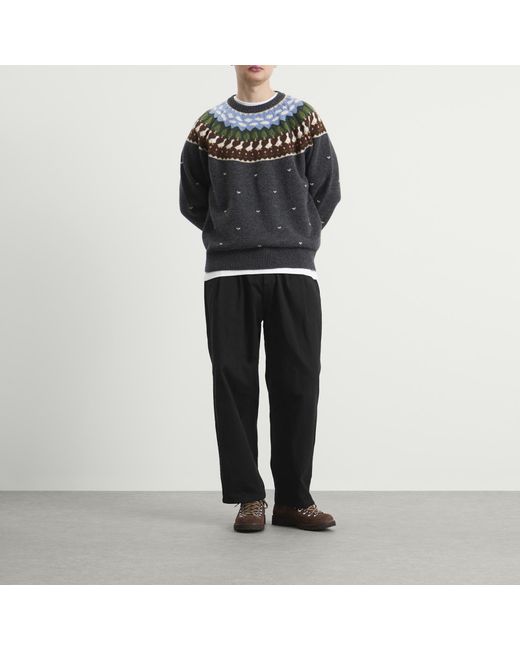 Unlikely Dry Goods Black Fair Isle Duck Knit Sweater for men