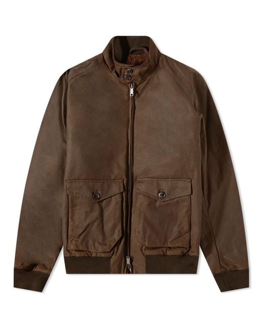 Baracuta G9 Waxed Harrington Jacket in Brown for Men Lyst UK