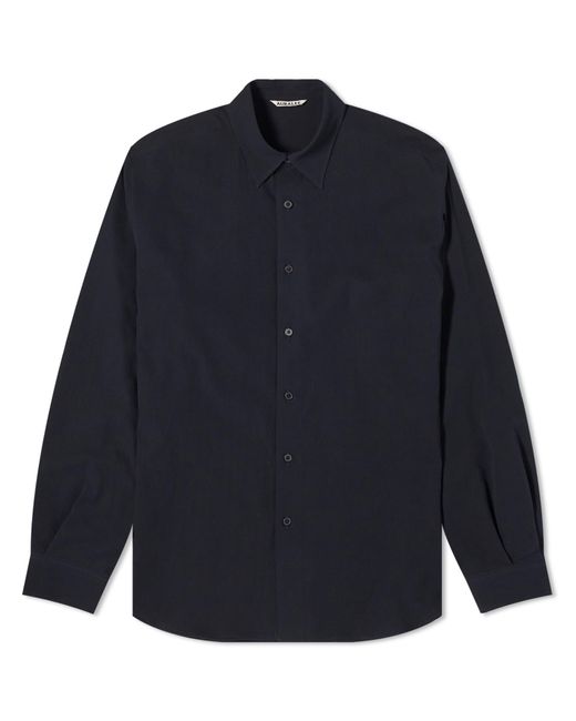 Auralee Blue Hard Twist Cotton Silk Shirt for men