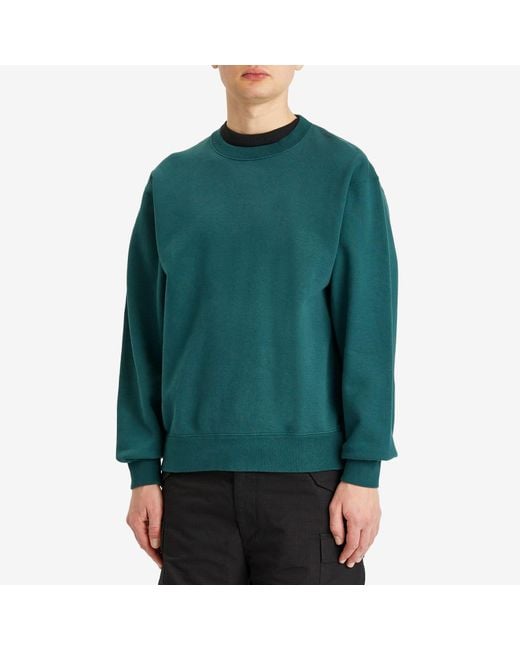 Beams Plus Green Crew Sweatshirt for men