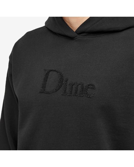Dime Black Classic Chenille Logo Hoodie for men