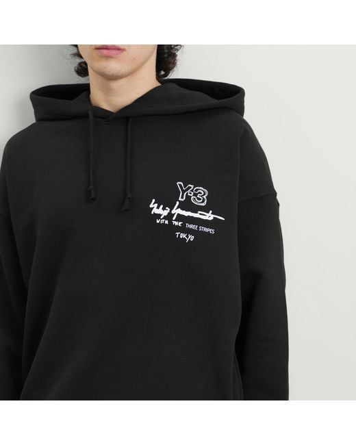 Y-3 Black Logo Hoodie for men