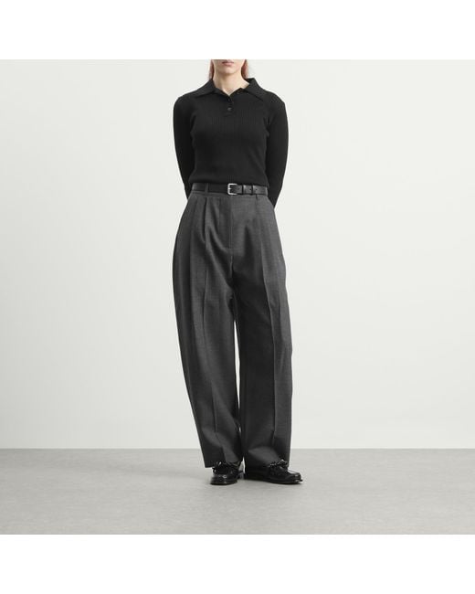 mfpen Black Partial Placket Polo