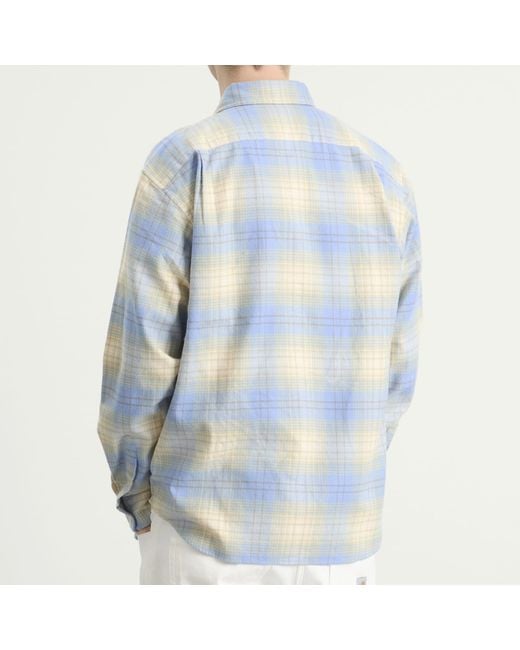 Thisisneverthat Blue Flannel Check Shirt for men