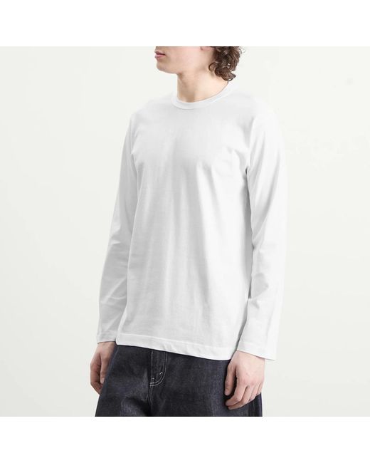 Comme des Garçons White Cotton Long Sleeve T-Shirt for men