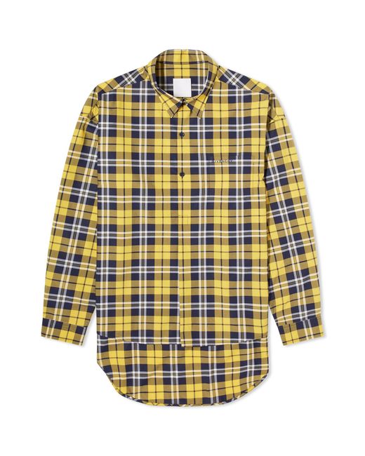 Givenchy Yellow Popover Check Shirt for men