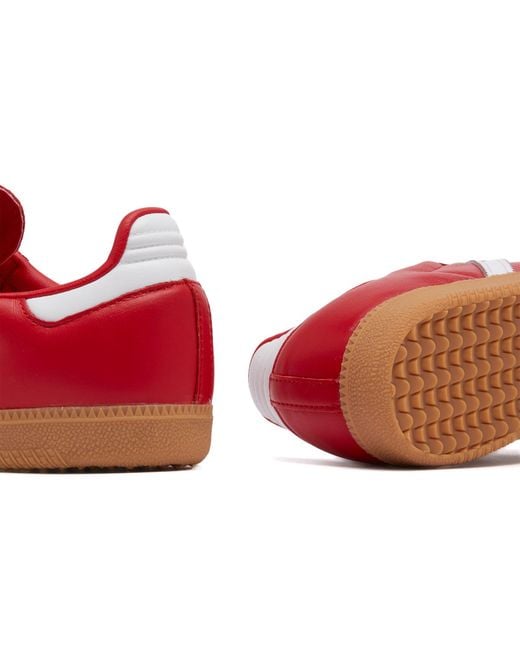 Adidas Red Retro Leather Nubuck Sneakers