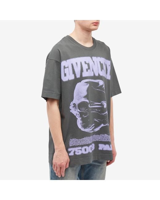 Givenchy Gray Ring Graphic Logo T-Shirt for men