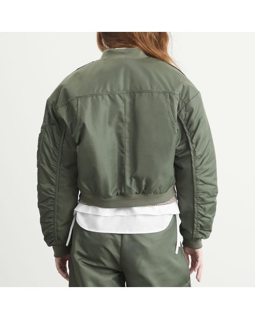 Stel Green Nylon Bomber Jacket
