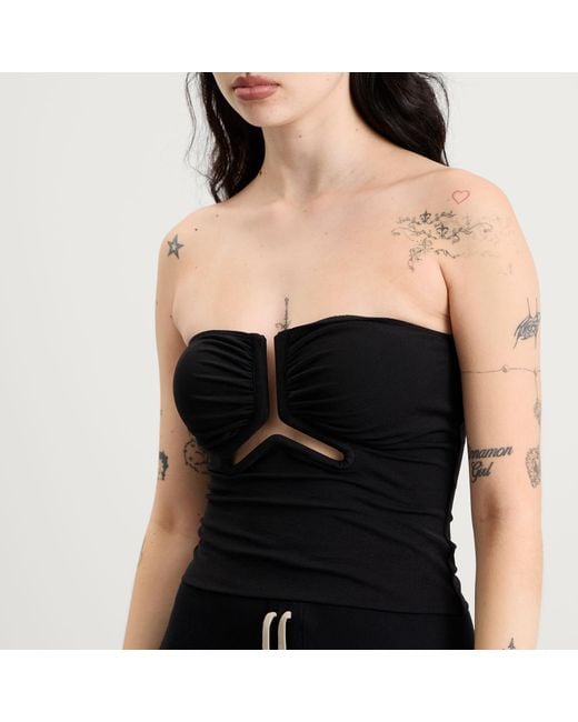 Rick Owens Black Alannah Cropped Bustier Top